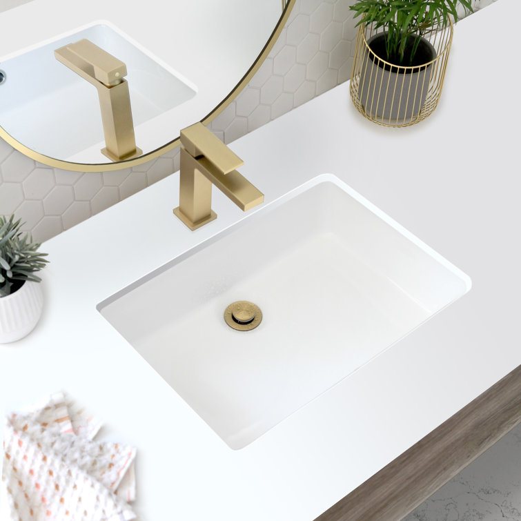 STYLISH Horizon Ritzy 20-3/8"L White Rectangular Undermount Bathroom Sink