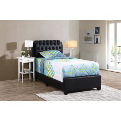 Élégant lit simple contemporain noir audacieux