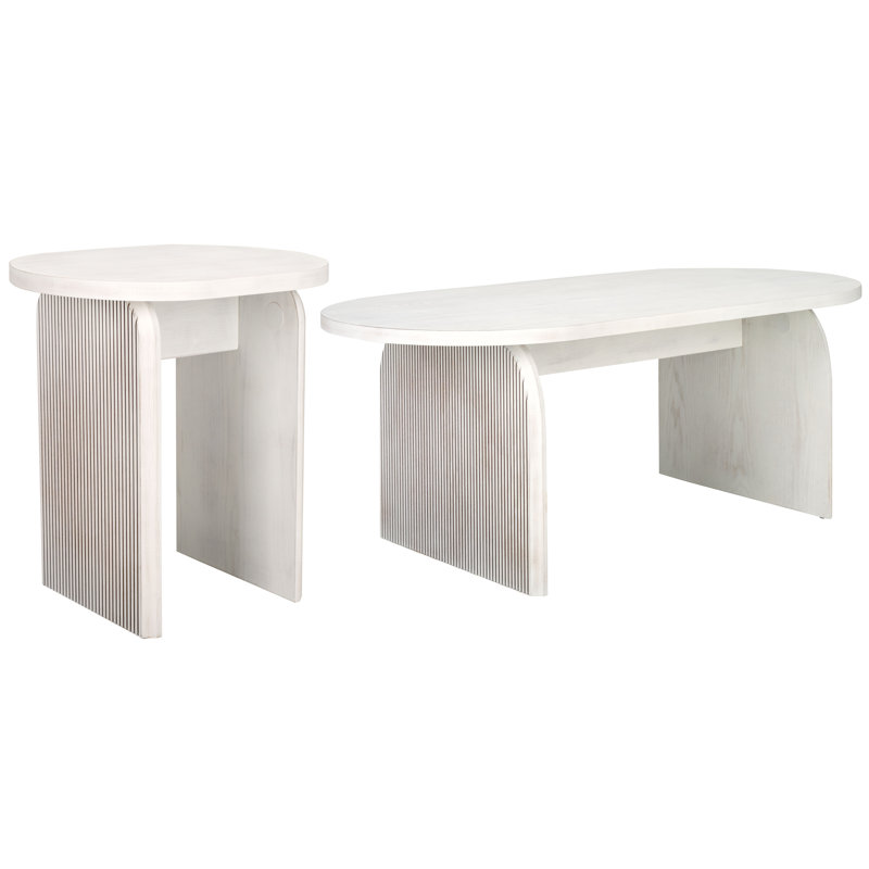 Ensemble de table de salon 2 pièces Bearl, Blanc