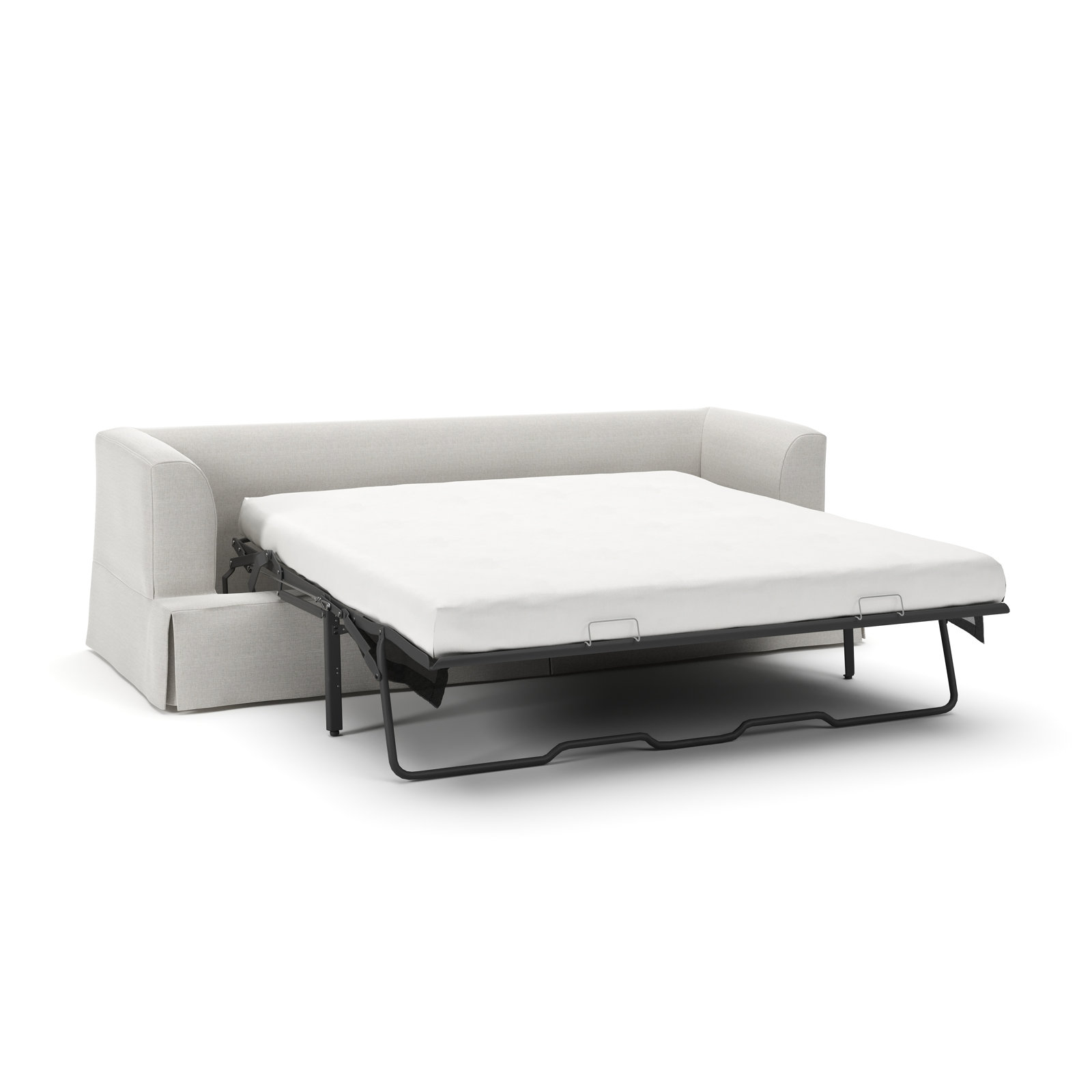 Lucia 92.5'' Upholstered Sleeper Sofa, Drusky Ivory Sustain® Basketweave