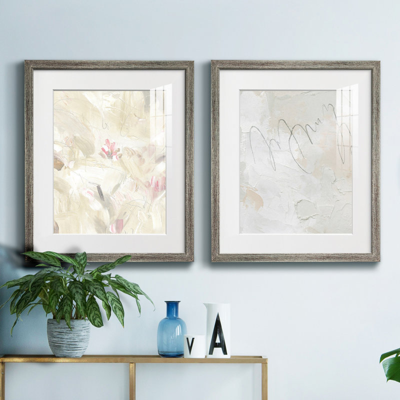 «Soft Abstraction II», ensemble de 2 reproductions d'art sur toile encadrées