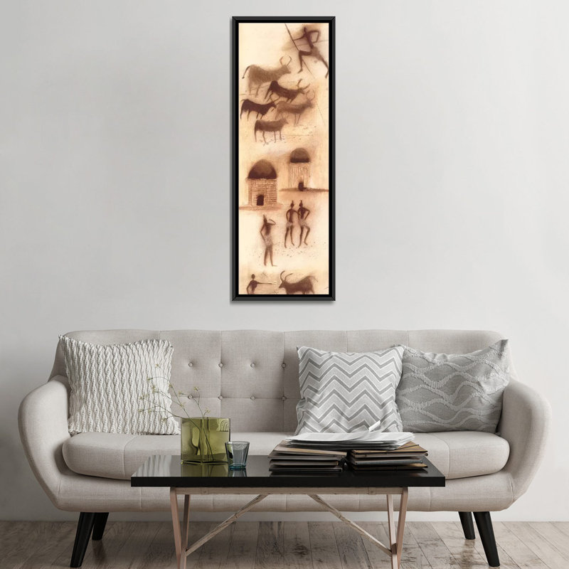 « africain impression i », impression sur toile, H 36 po x l 12 po x P 1,5 po, Toile avec cadre noir
