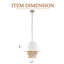 Luminaire suspendu suspendu en perles de bois Boho, lustre 3 lumières avec abat-jour en tissu pour salle à manger