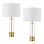 Ensemble de 2 lampes de table USB avec abat-jour blancs et port de type C