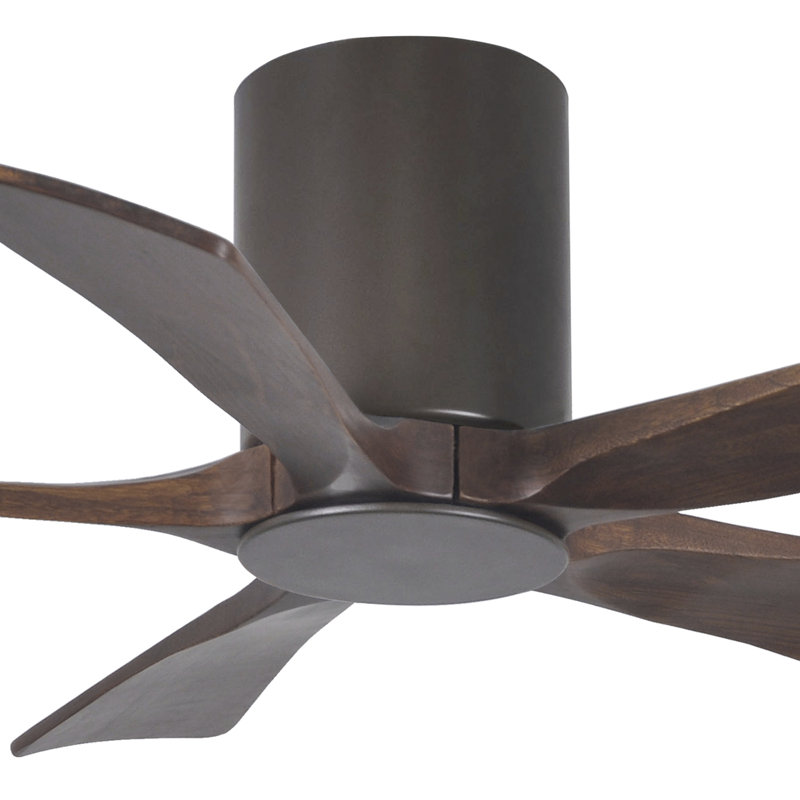 Irene Flushmount Light Kit 5 Blade LED Ceiling Fan, Textured Bronze, 42", Walnut Tone