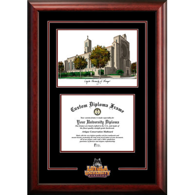 Cadre de loyola chicago ramblers diplôme diplômé avec images campus NCAA