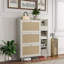Armoire à chaussures de style bohémien, armoire à chaussures avec 3 tablettes carrées et 1 tiroir de rangement, range-chaussures-1954104224