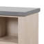 Meuble télé Lina, plateau en ardoise gris 93 po, bois de pin crème