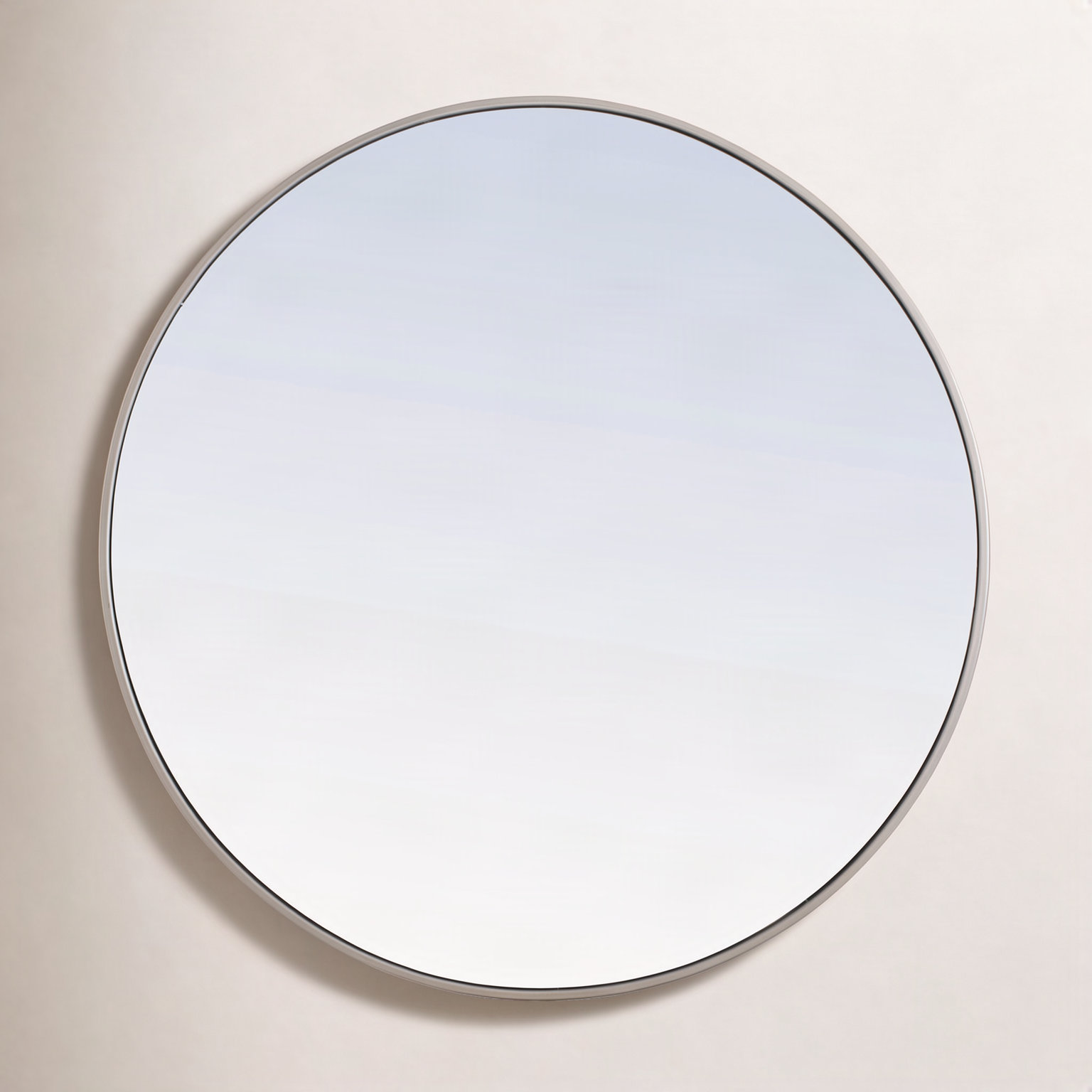 Sabine Metal Round Wall Mirror, 32" x 32", Silver