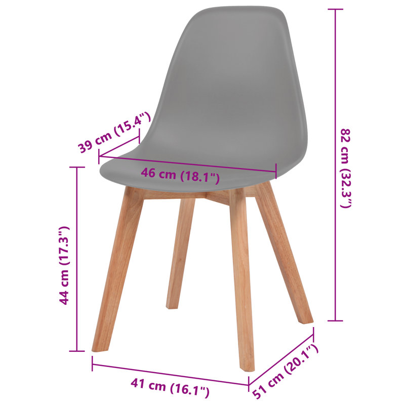 Belvedere Solid Wood Side Chair, Grey, 2