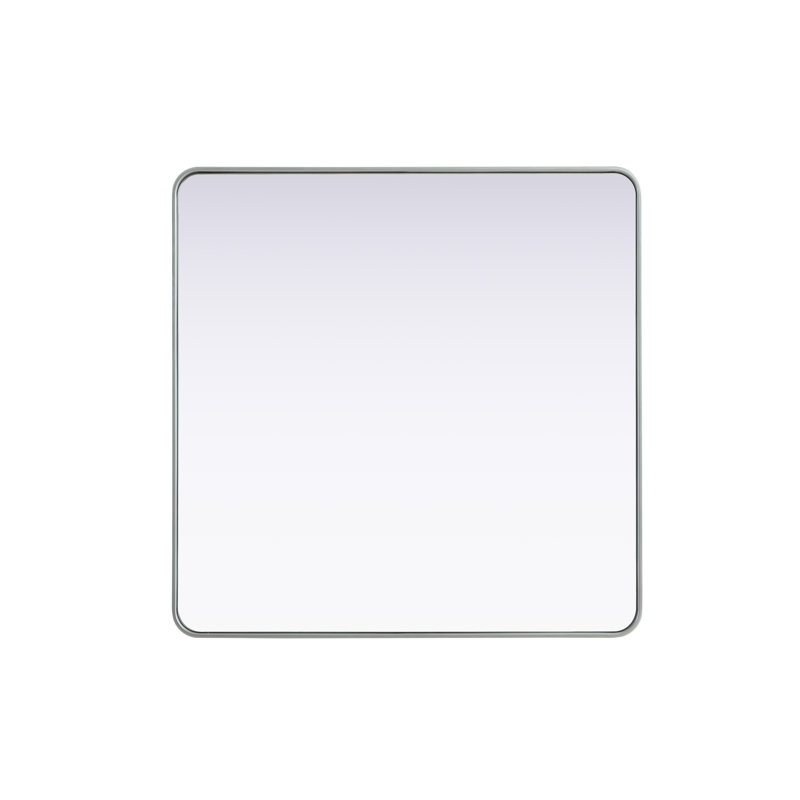 Erath Contour Metal Mirror, Silver, 42" x 42"