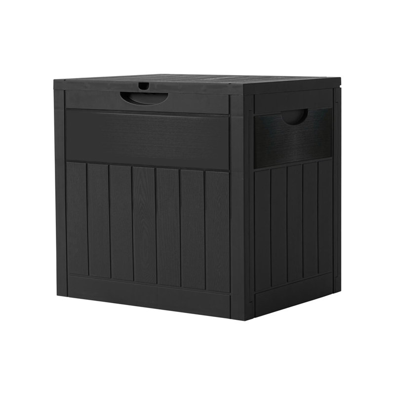 Lifeideas 55.5cm W 126.484L Polypropylene Lockable Deck Box in Black