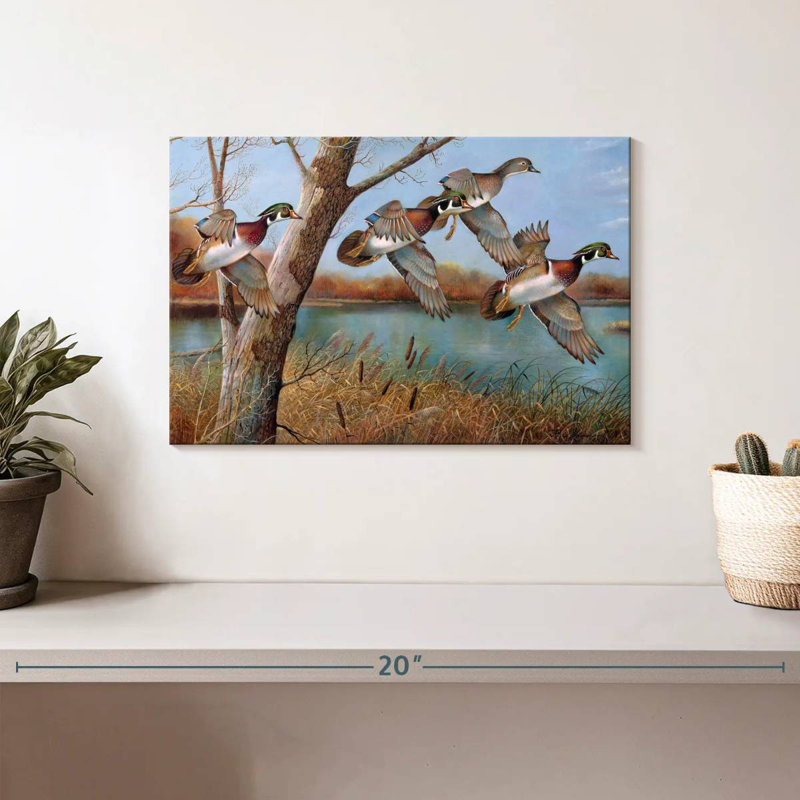 Brampt Flying Wood Ducks, 8" H x 12" W