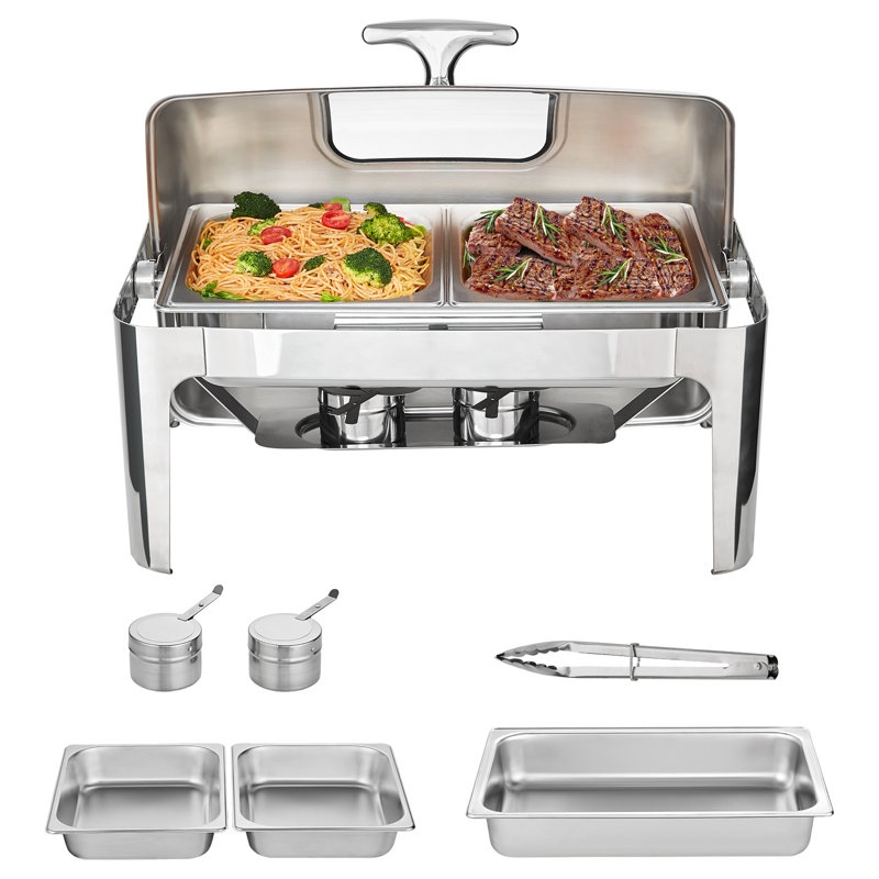 9 qt. Roll Top Chafing Dish Buffet Set