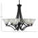Zilo 6 Light Uplight Chandelier Shown In Graphite Finish With 7” Italian Ice Glass