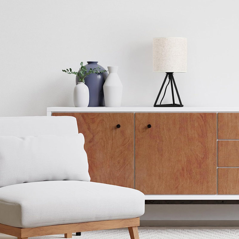 Lampe trépied en métal, Crème