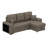Reversible Sleeper Sectional Sofa Bed With Side Shelf And 2 Stools,Pull-Out L-Shaped Sofa Bed-115797491