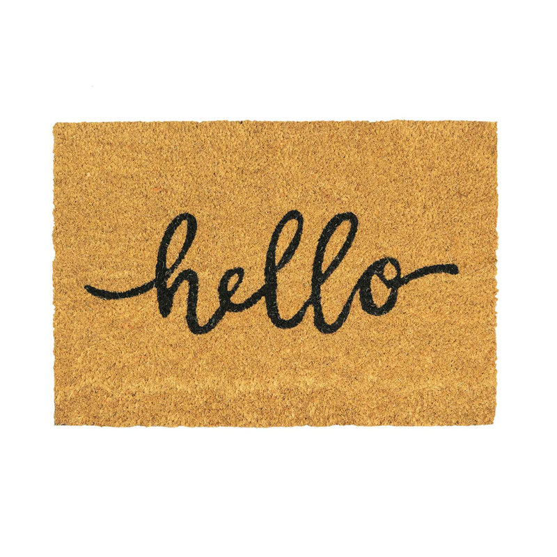 Nicola Spring - Coir Door Mat - Hello, 1.6cm H x 60cm L x 40cm W, 1