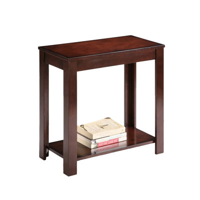 24" Tall Dark Cherry Side Table End Table, Traditional Design Theme, 250 Lbs Weight Bear, Composite Wood Put Together, Wooden , In With, Linked Together