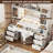 55.1" Large Vanity Desk With Mirror And Lights, Makeup Vanity With Power Outlet And 8 Drawers-337605293