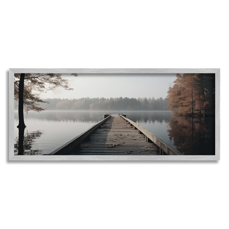 «Woodland Lake Dock» par Ray Powers, reproduction d'art sur toile tendue, H 13 po x l 30 po x P 1,5 po