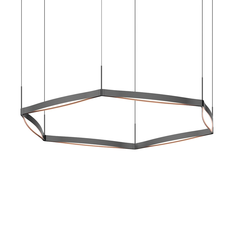 Ola 6 - Light LED Pendant, Satin Black