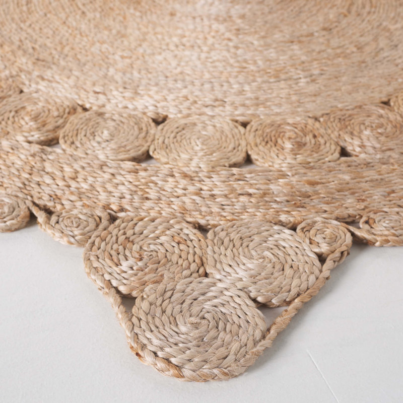 Tapis en jute à fibre naturelle Chasyn, Rond 5 pi