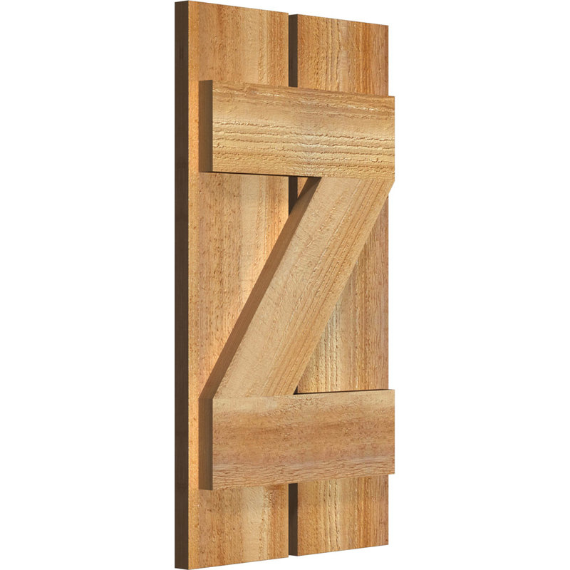 Volets espacés de 5 3/8 po avec barre en Z, cèdre rouge de l'Ouest TimberCraft (par paire), 11 1/4 po, 21 po