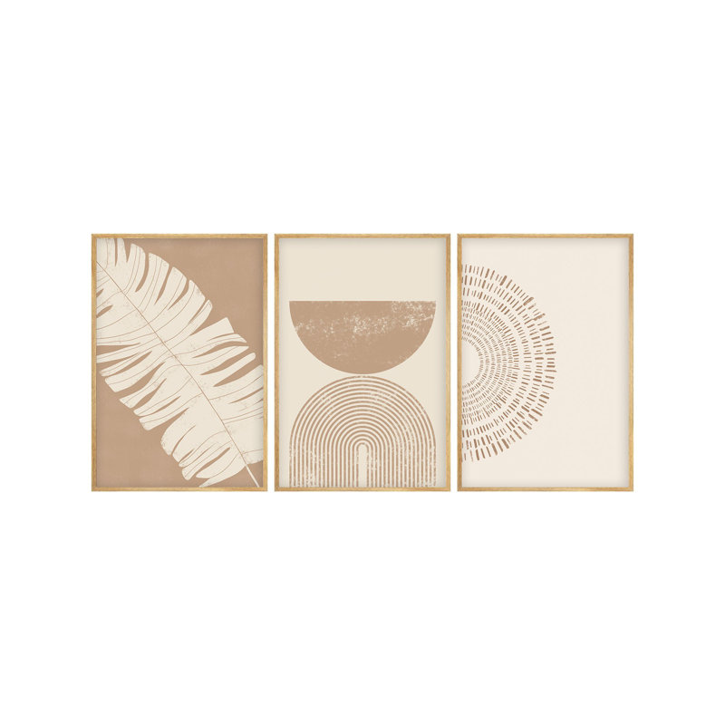 Ensemble de 3 panneaux décoratifs élégants en panneau de fibres à densité moyenne de 19,7 po x 27,6 po | Cadre 100% bois massif (épaisseur: 0,8 po) | Élégante décoration intérieure, parfaite pour la décoration de salon et de bureau