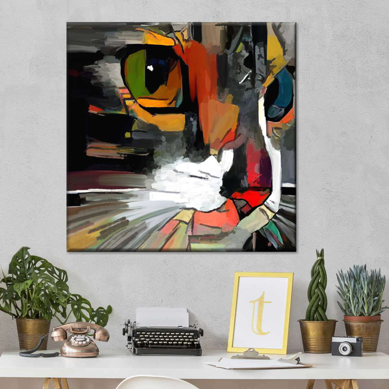 " Abstract Cat ", 36" H x 36" W x 1.25" D