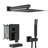 12 Inch Wall Mounted Shower System With Matte Black Finish & Waterfall Tub Spout For Happy Showers Square Rain Head And Serene Bath Experience-121076881