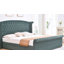 Lit-bateau tapissier à oreilles avec très grand tiroir, très grand, velours vert-1148065542-1148065543