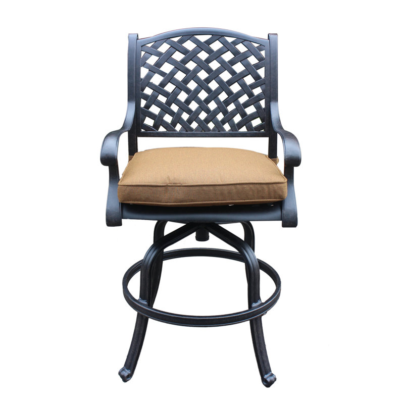 Tabouret de bar 30 po avec coussin Adrijan, Bronze lave foncé, Tempête de sable
