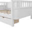 Lit plateforme simple en bois pour enfants, lit simple en bois à profil bas avec rails