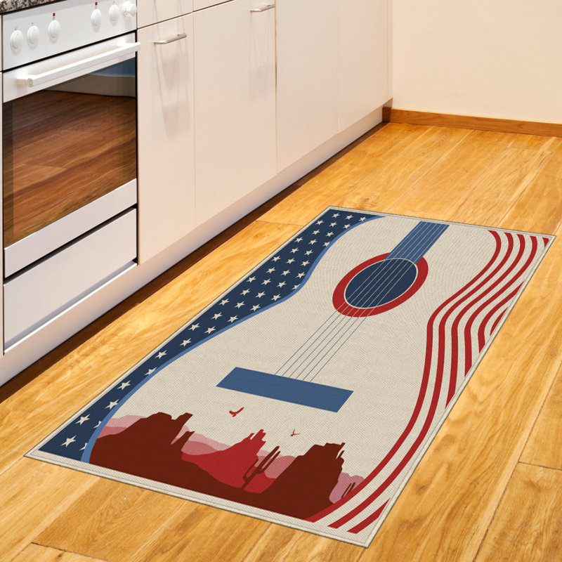 Tapis décoratif en fibre de polyester à haute densité Music Music, Rectangle 2 pi 7 po x 5 pi