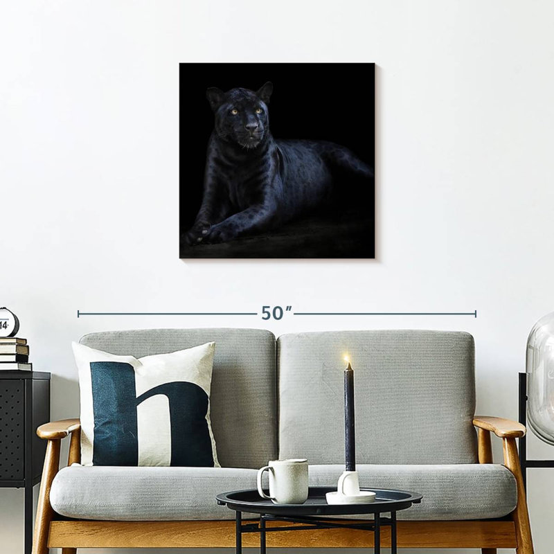 Brampt Black Jaguar, 24" H x 24" W