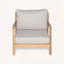 Fauteuil club de patio en bois d'acacia avec coussin résistant à l'eau (1 pièce)