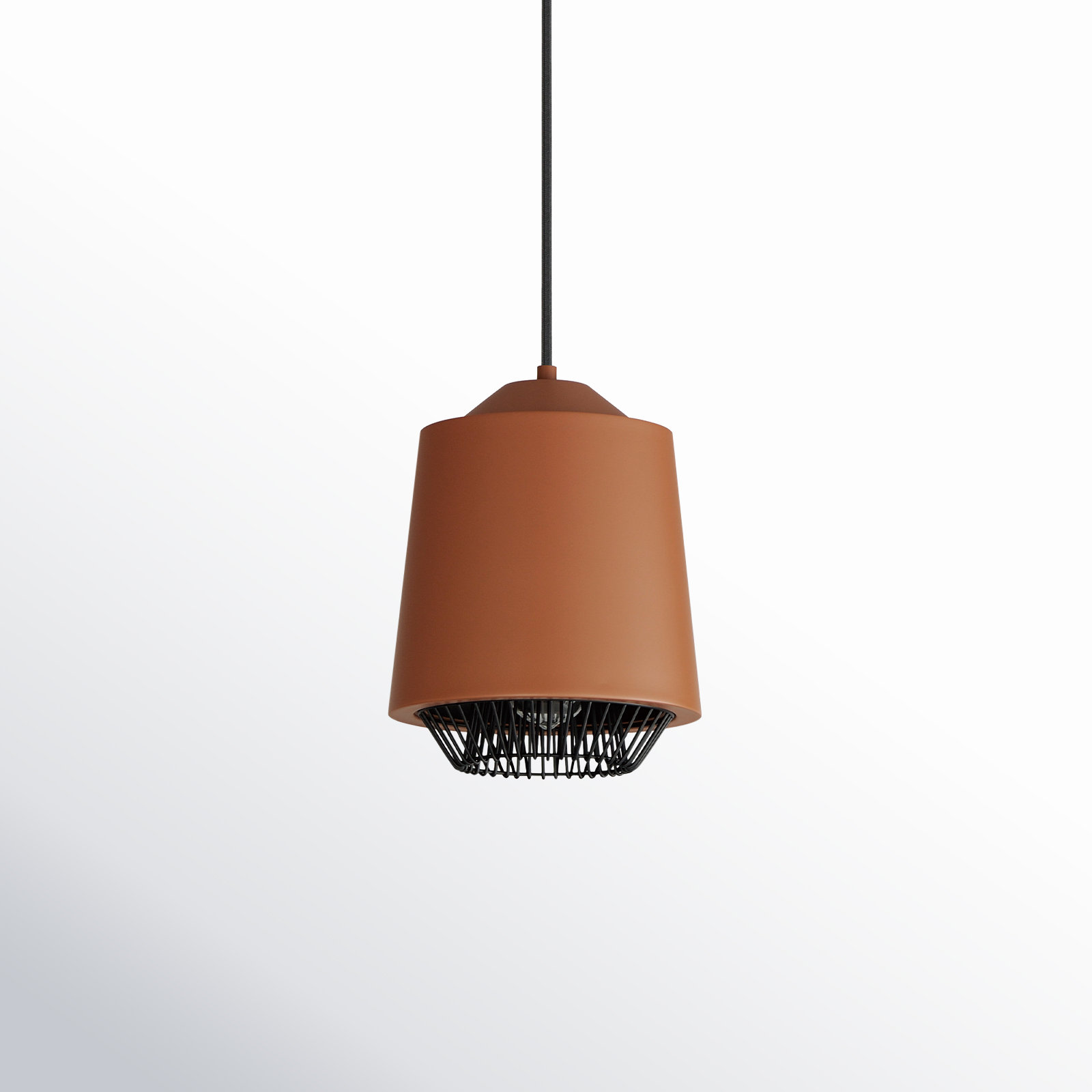 Cici Single Light Pendant, Brick/Black