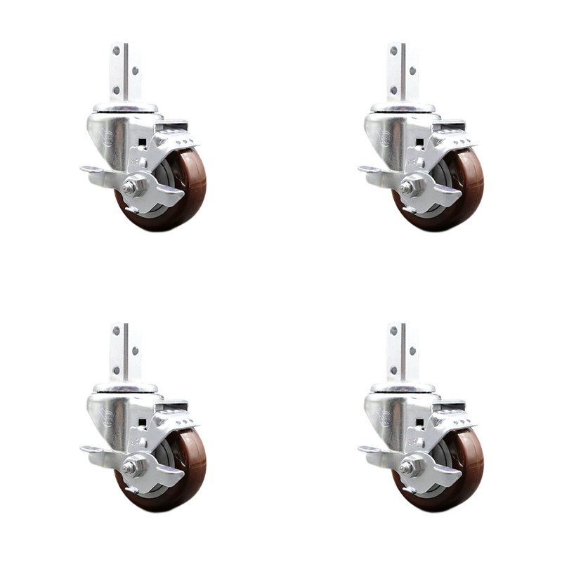 Roulettes en polyuréthane, Marron