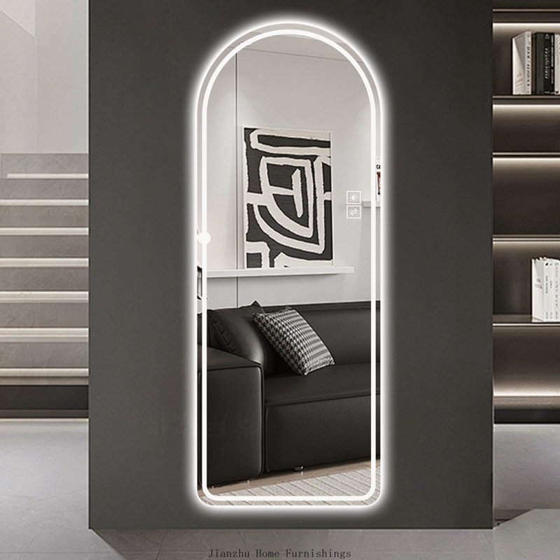 65x21 Inch Arch Design LED Full Length Mirror, Dimmable High Definition with Standing or Wall Mounted