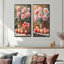 Panier de pivoines parmi les fruits de la récolte I - art mural floral, collection 2 panneaux