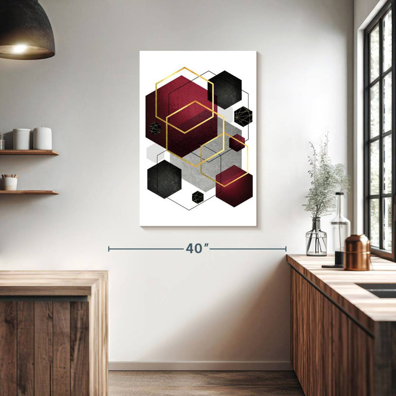 Avery Burg Black Gold Geo III, 39" H x 26" W
