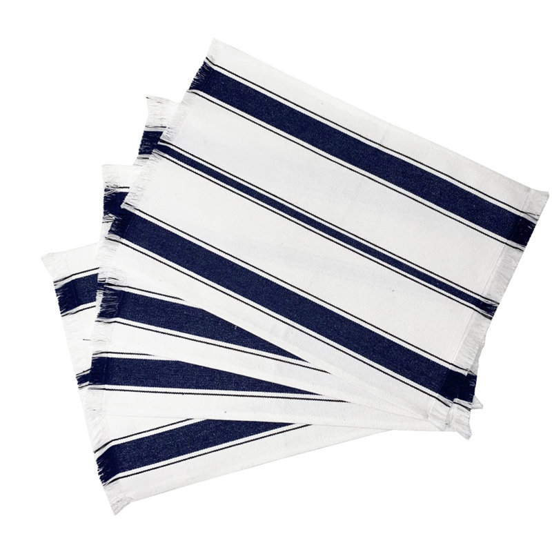 Napperon 19 ", Bleu marine / blanc