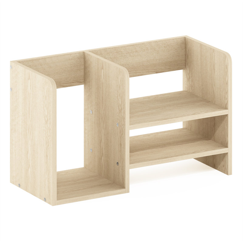 Aaban Home Office Wood Desktop Book and File Organiser with Storage, Bauhaus Oak
