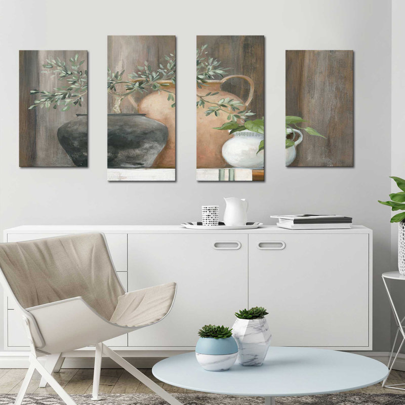 Simplicité - 4 pièces sur toile tendue, H 38 po x l 72 po