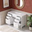 Meuble-lavabo autoportant avec lavabo, porte simple à fermeture en douceur et tiroirs de rangement