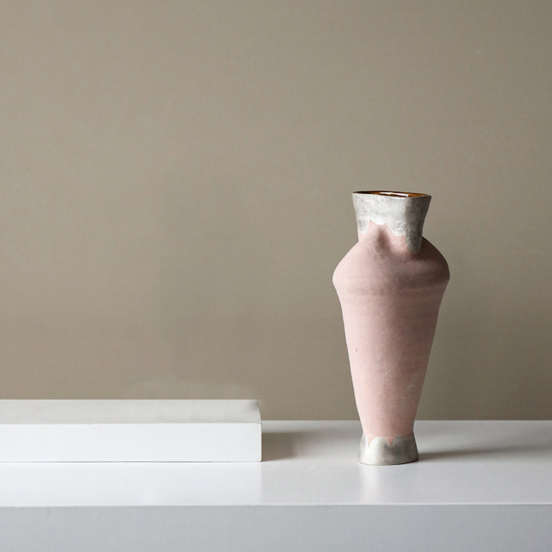 Vases de table cylindriques roses en céramique/porcelaine, Pink
