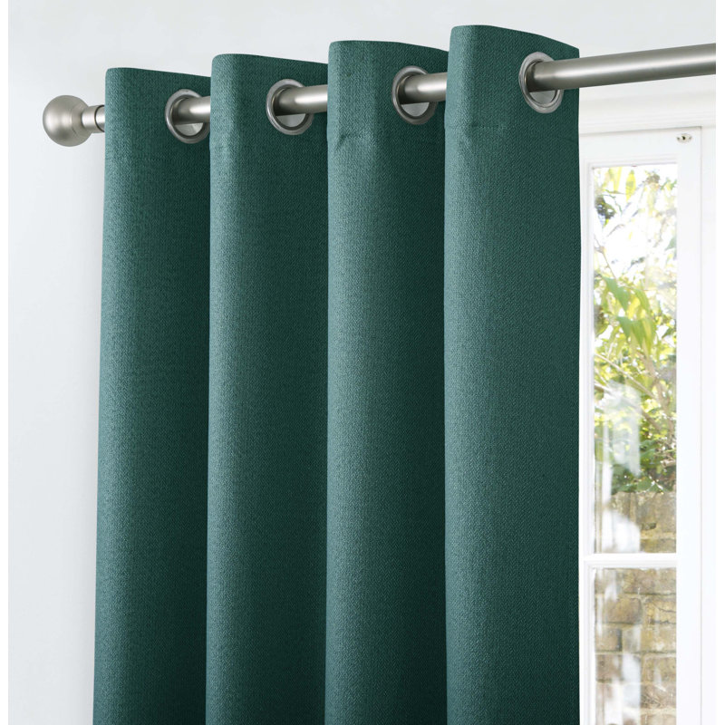 Aamia Blackout Curtain Pair, Green, 274cm Width x 274cm Drop
