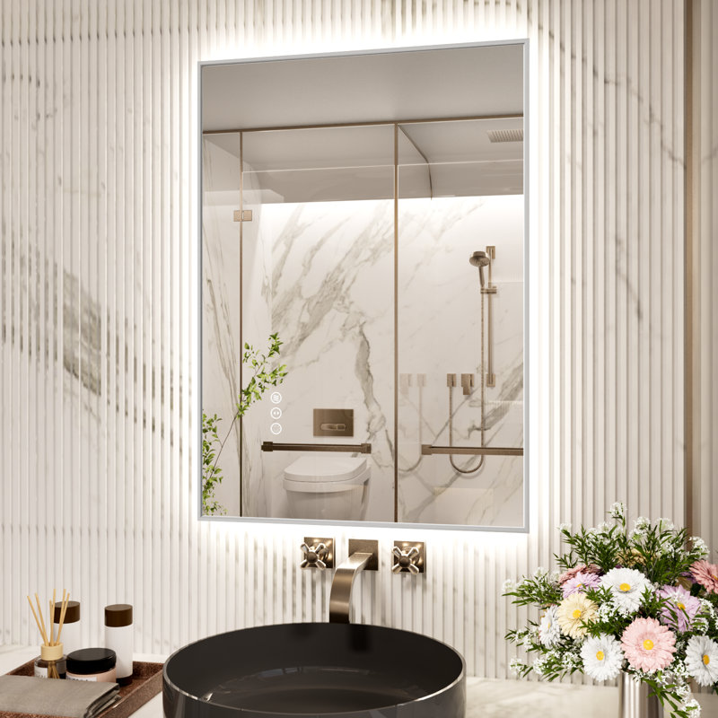 LED Bathroom Mirror With Lights, 48" x 30"