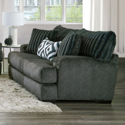 72.4" W Transitional Loveseat, Gun Metal